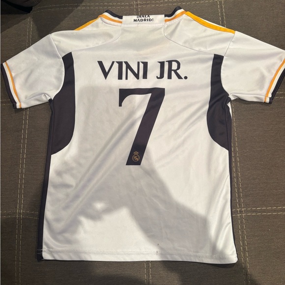 Vinicius Jr. Kids White Real Madrid Soccer Jersey - Picture 2 of 3